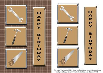 Handyman DIY Tools Topper & Decoupage