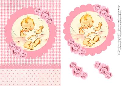 Sweet New Baby Girl Topper & Decoupage