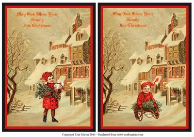 Snowy Street Christmas Toppers - Girl & Boy