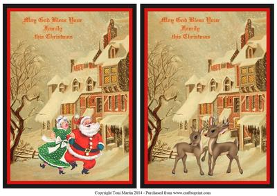 Snowy Street Christmas Toppers - Mr & Mrs Claus & Reindeers