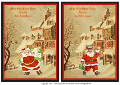 Snowy Street Christmas Toppers - Santa Claus