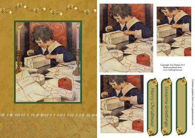 Wrapping Christmas Presents Vintage Topper & Pyramage