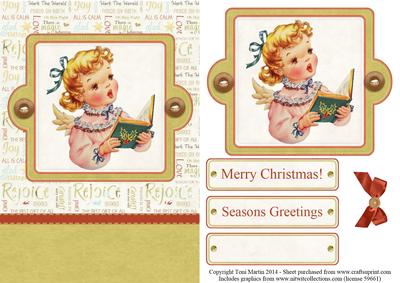 Christmas Angel Singing Topper & Decoupage