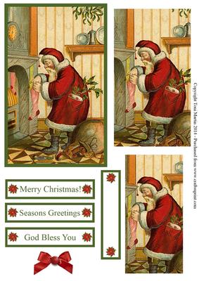Santa Filling a Stocking Topper & Pyramage