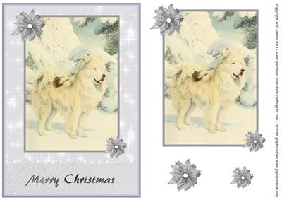 Beautiful Dog in the Snow Topper & Decoupage