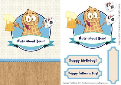 Nuts About Beer Topper - Father's Day / Male Birthday