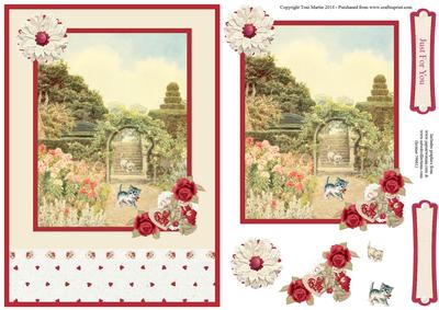 Kittens in the Garden & Floral Decoupage