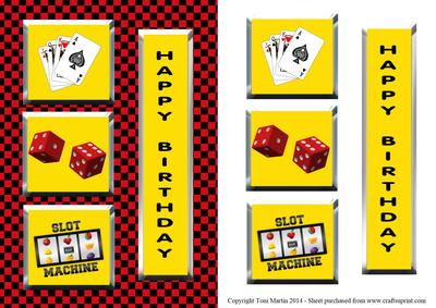 Casino Birthday Card Topper & Decoupage