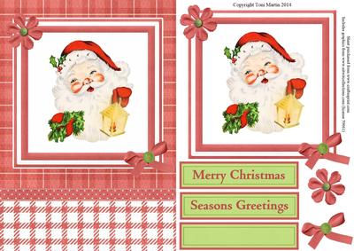 Santa & Christmas Lantern Topper & Decoupage