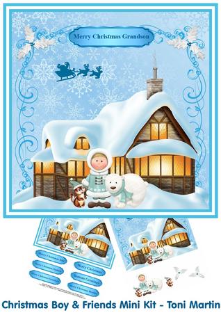 Christmas Boy & Friends Mini Kit & Decoupage