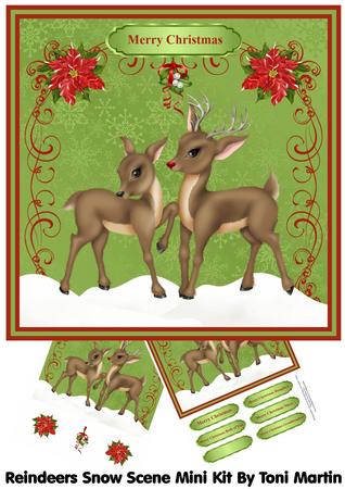 Christmas Reindeers Snow Scene Mini Kit