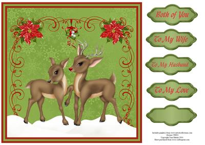 Reindeer Couple Topper & Sentiments