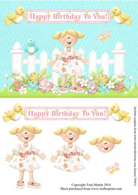 Birthday Girl Topper & Decoupage