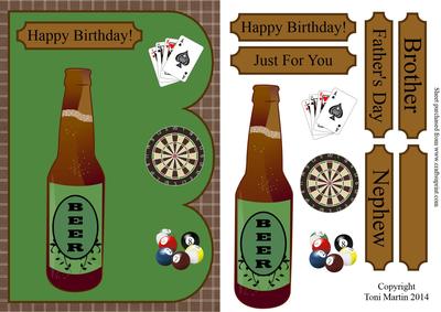 Down the Pub Birthday / Father's Day Topper & Decoupage