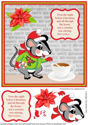 Twas the Night Before Christmas  -  Mouse Topper & Decoupage