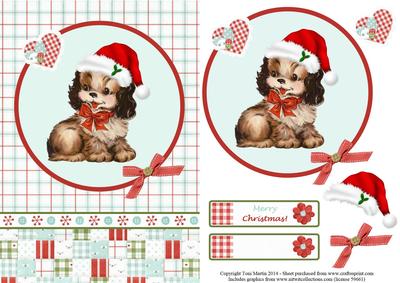 Christmas Puppy Topper & Decoupage
