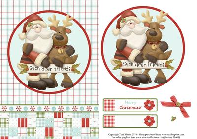 Such Deer Friends - Santa & Reindeer Topper & Decoupage