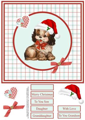 Christmas Dog 8x8 Topper & Decoupage