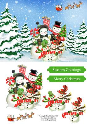 Snowman Family Topper & Decoupage
