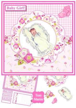 New Baby Girl Mini Kit & Decoupage