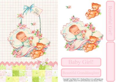 Baby Girl Topper & Decoupage
