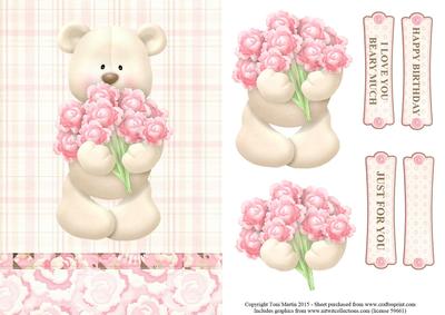 I Love You Beary Much Topper & Decoupage
