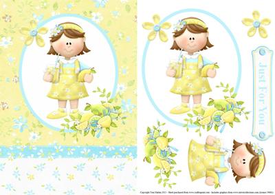 Lemonade Girl Topper & Decoupage