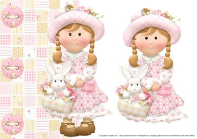 Over the Edge Easter Girl Topper & Decoupage