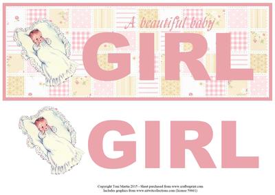 New Baby Girl Large Dl Topper & Decoupage