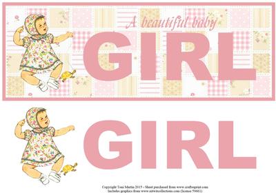 New Baby Girl Large Dl Topper & Decoupage