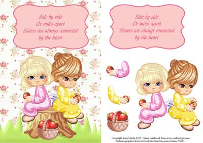 Sisters Are Always Connected by the Heart Topper & Decoupage