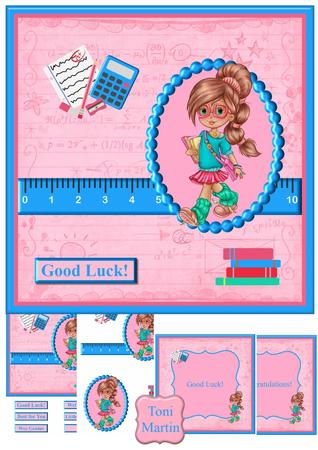 School / College Girl Mini Kit & Decoupage