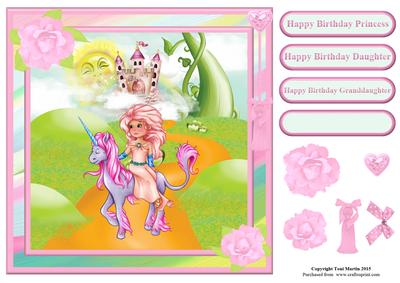 Princess & Unicorn Magical Scene Topper & Decoupage