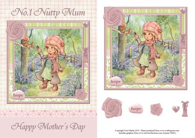 No.1 Nutty Mum Topper & Decoupage