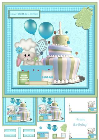 Bunny Crocker Mini Kit & Decoupage (blue)