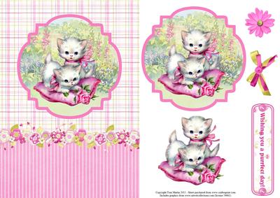 Cute Kittens in the Garden Topper & Decoupage