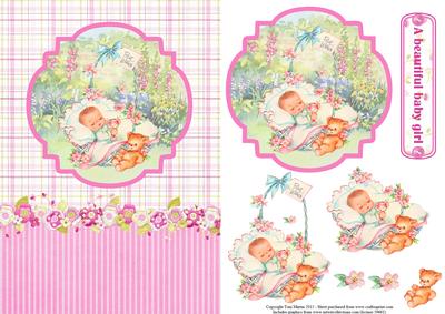 A Beautiful Baby Girl Topper & Decoupage