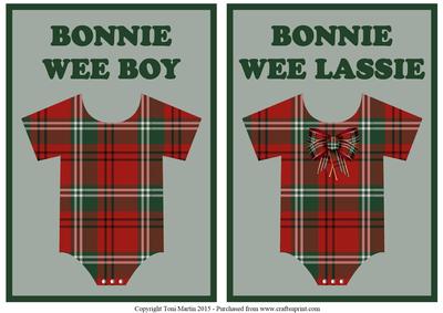 Bonnie Wee Boy & Bonnie Wee Lassie Tartan Romper Toppers