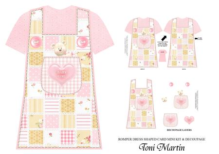 Romper Dress New Baby Girl Shaped Card Mini Kit & Decoupage