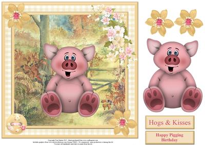 Happy Pigging Birthday Topper & Decoupage