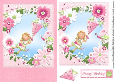 Hayley & Her Kite Topper & Decoupage