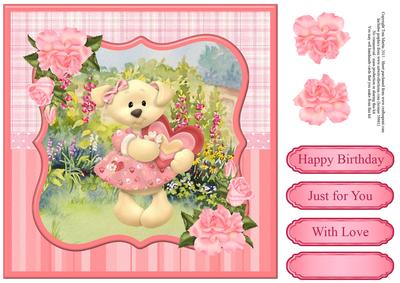 Sweet Puppy in the Garden Topper & Decoupage