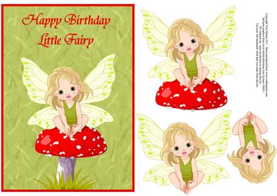 Happy Birthday Little Fairy Topper & Decoupage