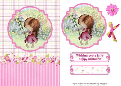 Wishing You a Fairy Happy Birthday Card Topper & Decoupage