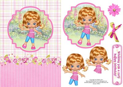Emily in the Garden Card Topper & Decoupage