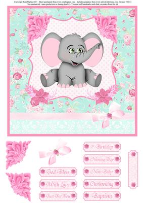 Baby Elephant Card Topper & Decoupage