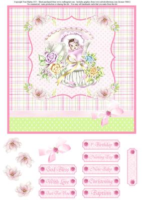 Beautiful Baby Girl Card Topper & Decoupage