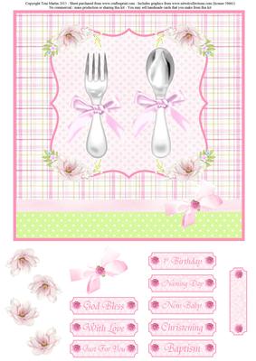 Baby Girl Cutlery Topper & Decoupage