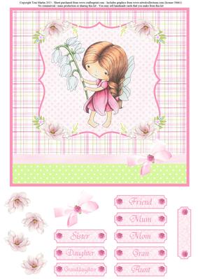 Snowdrop Daisy Fairy Card Topper & Decoupage