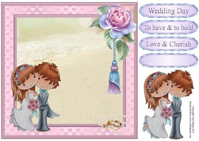 Penny's Special Day Beach Wedding Card Topper & Decoupage